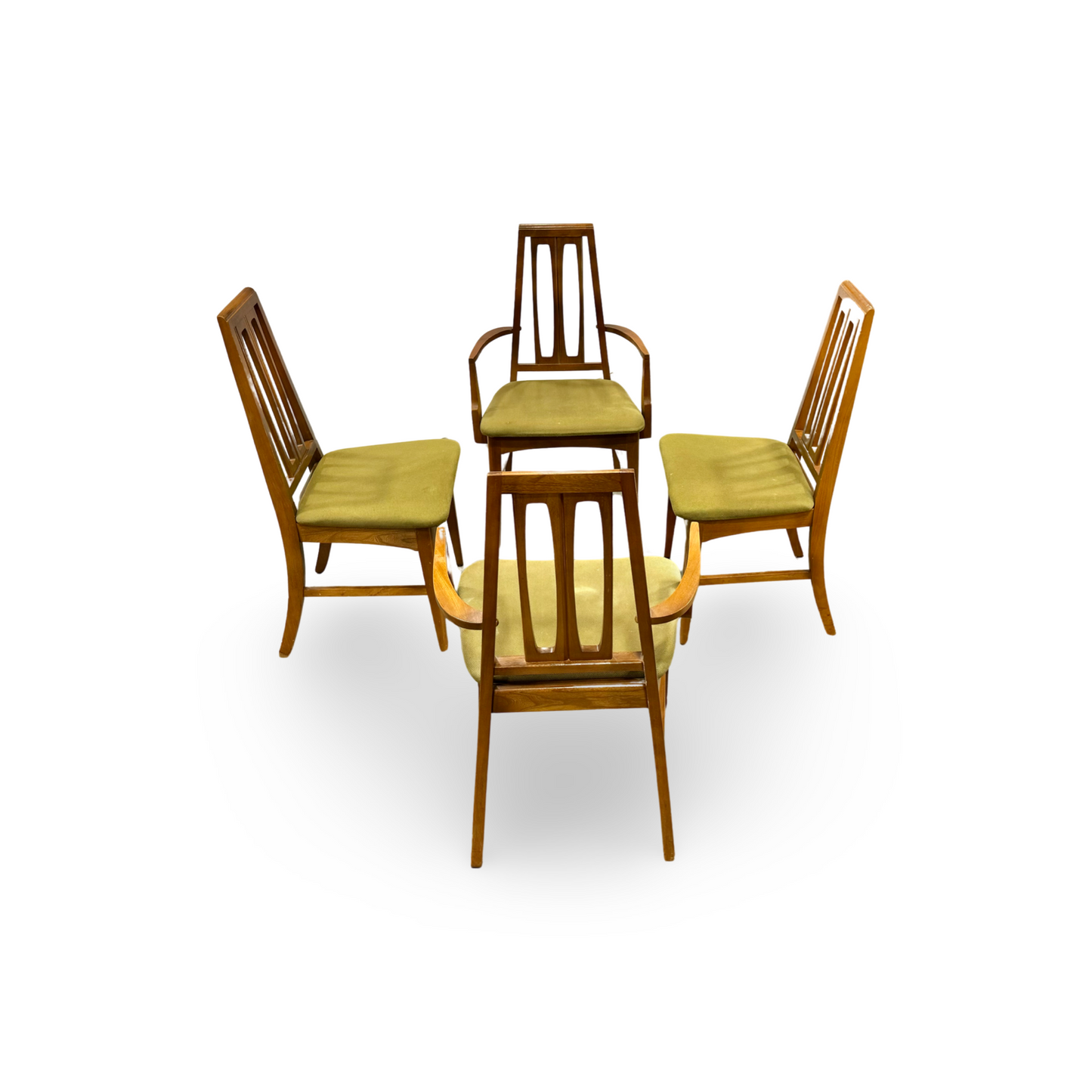 Young Manufacturing Mid Century Walnut Dining Chairs - Set of 4 c. 1970s