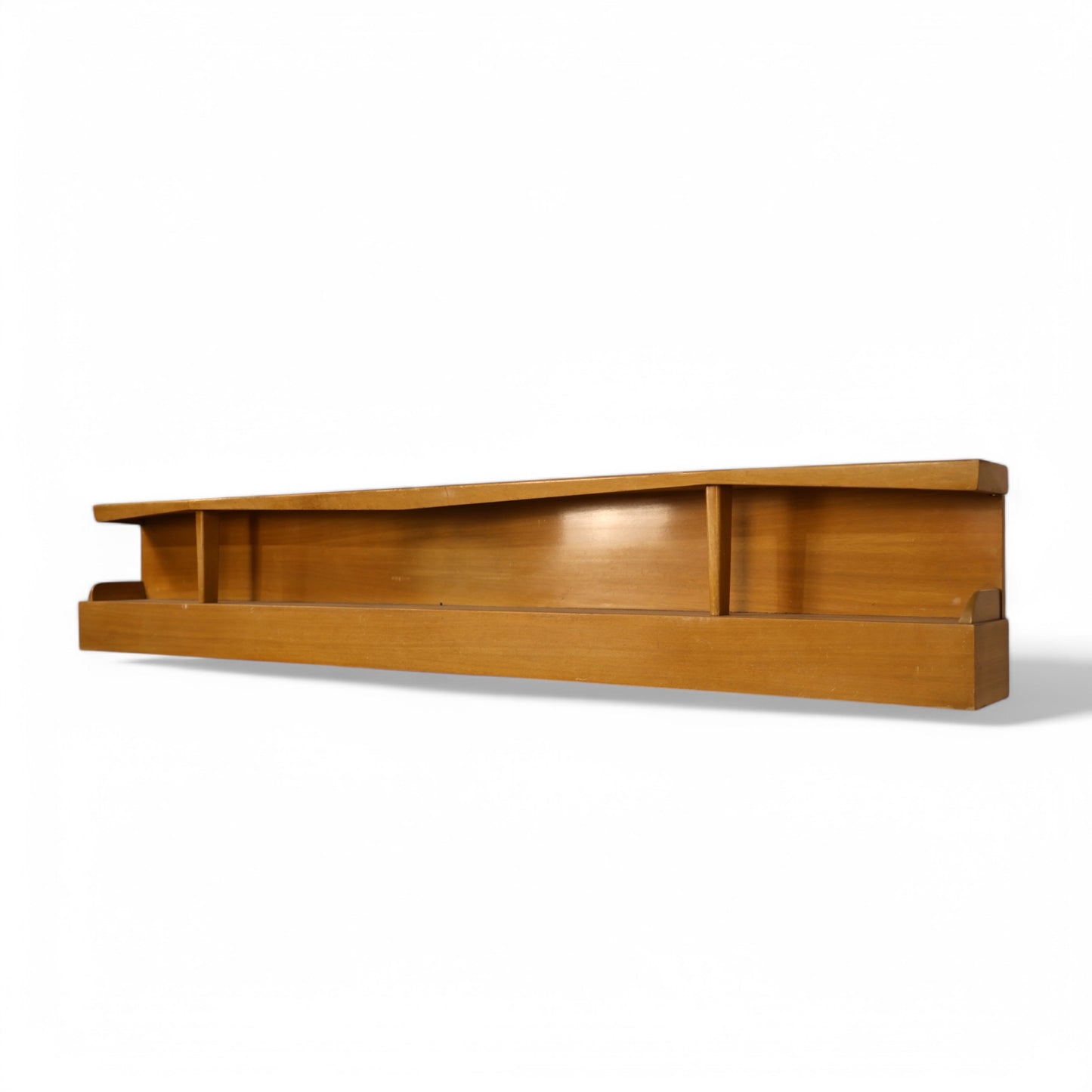 Birch Vintage Streamline Mid Century Modern King or Queen Floating Wall Mount Headboard c. 1950s