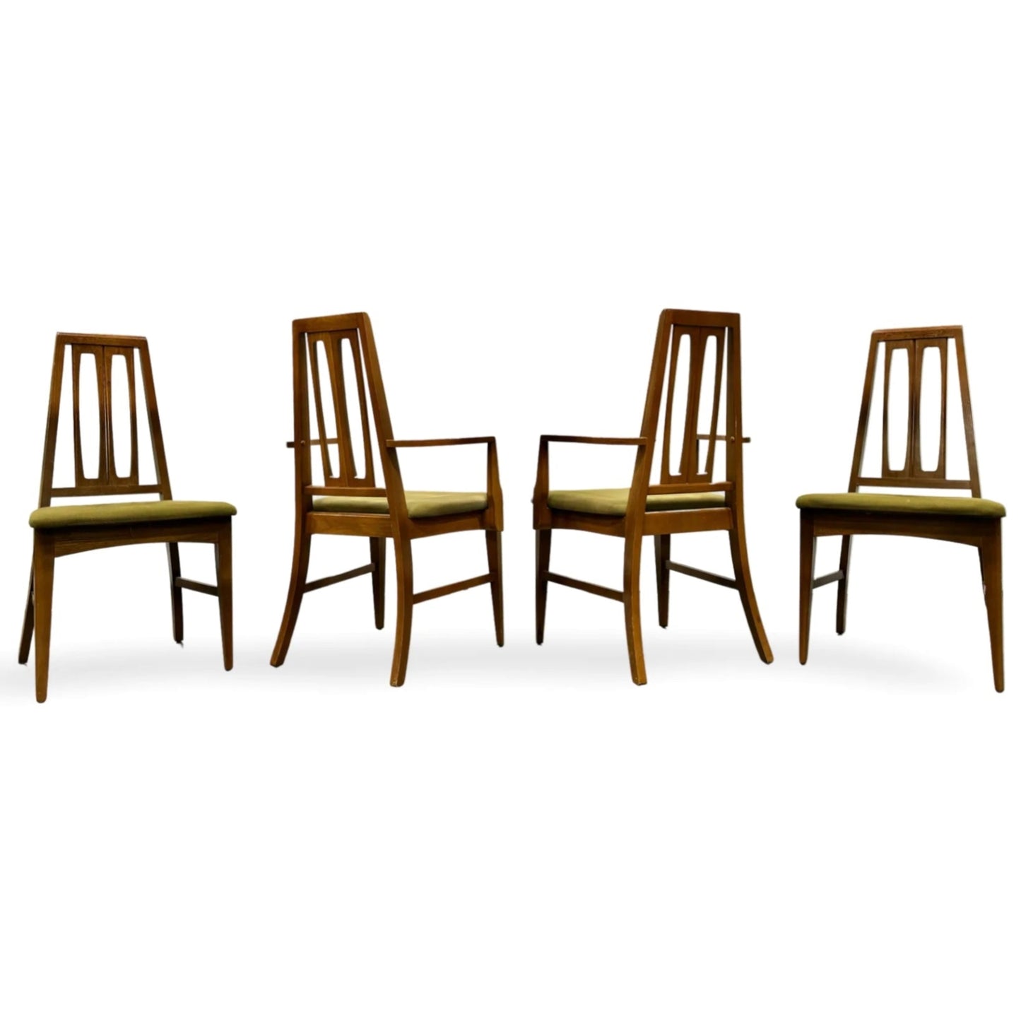 Young Manufacturing Mid Century Walnut Dining Chairs - Set of 4 c. 1970s