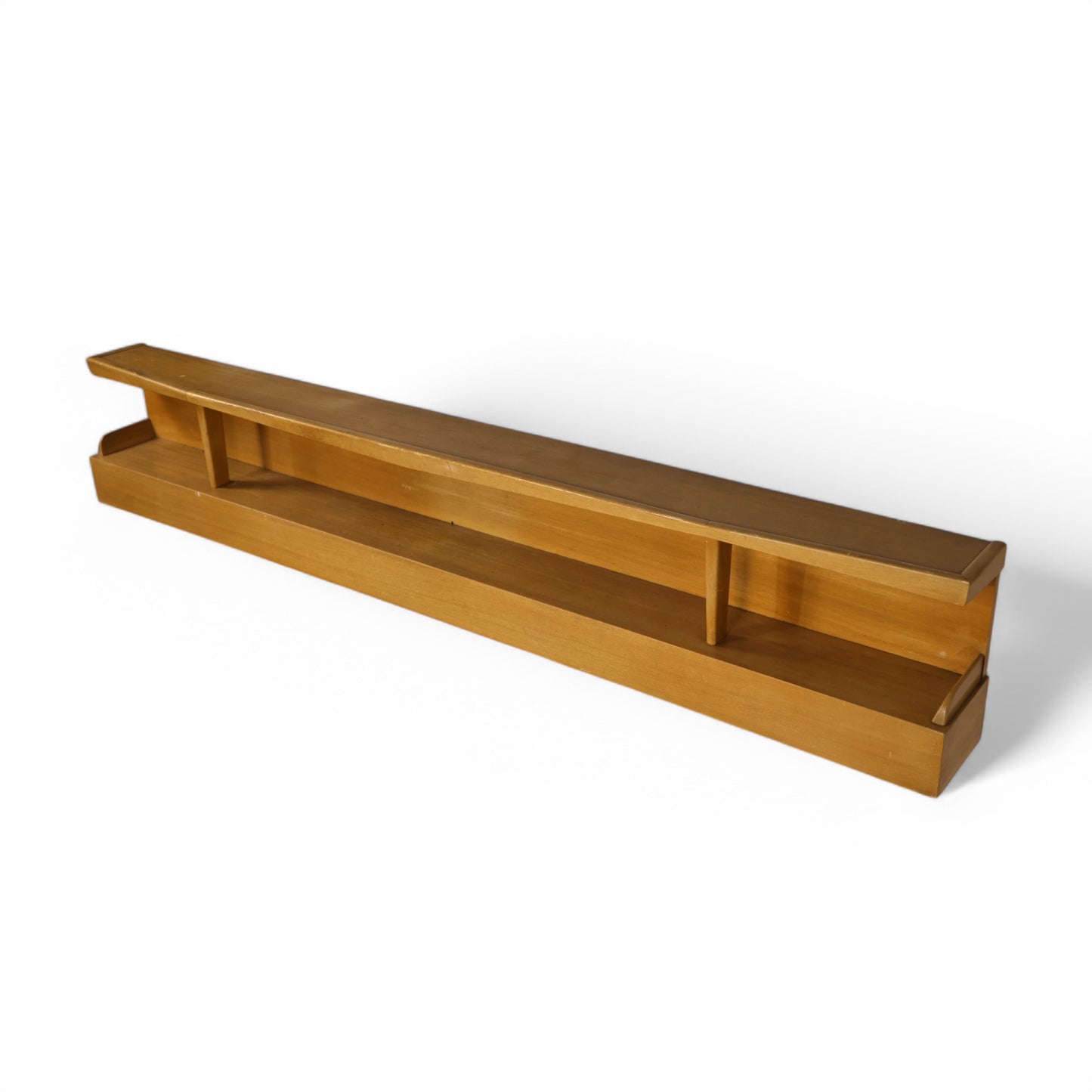 Birch Vintage Streamline Mid Century Modern King or Queen Floating Wall Mount Headboard c. 1950s