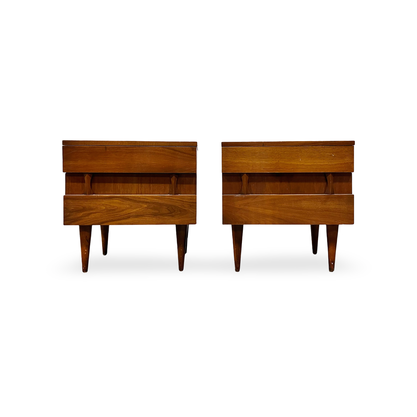 American of Martinsville 7 Piece Vintage Mid Century Modern Brutalist Bedroom Set c. 1960s