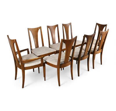 Broyhill Brasilia Set of 8 Vintage Mid Century Modern Dining Chairs... ā walnut construction, front view