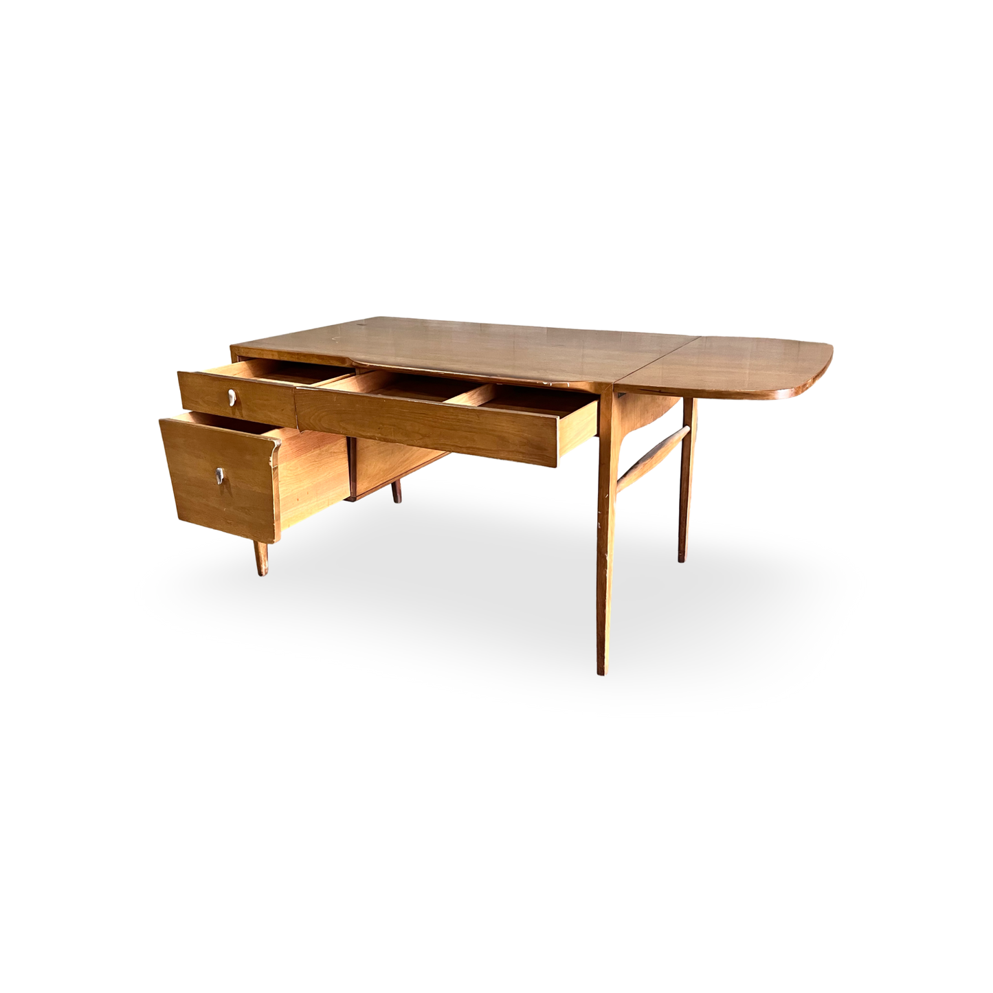 John Van Koert for Drexel Profile Mid Century Modern Model K82 Desk with Leaf c. 1960s