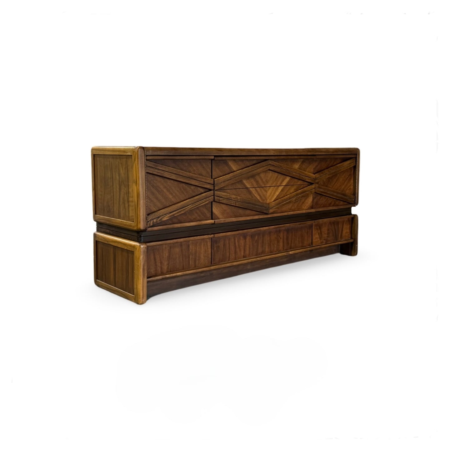 Pulaski Vintage Mid Century Modern Brutalist Credenza c. 1970s