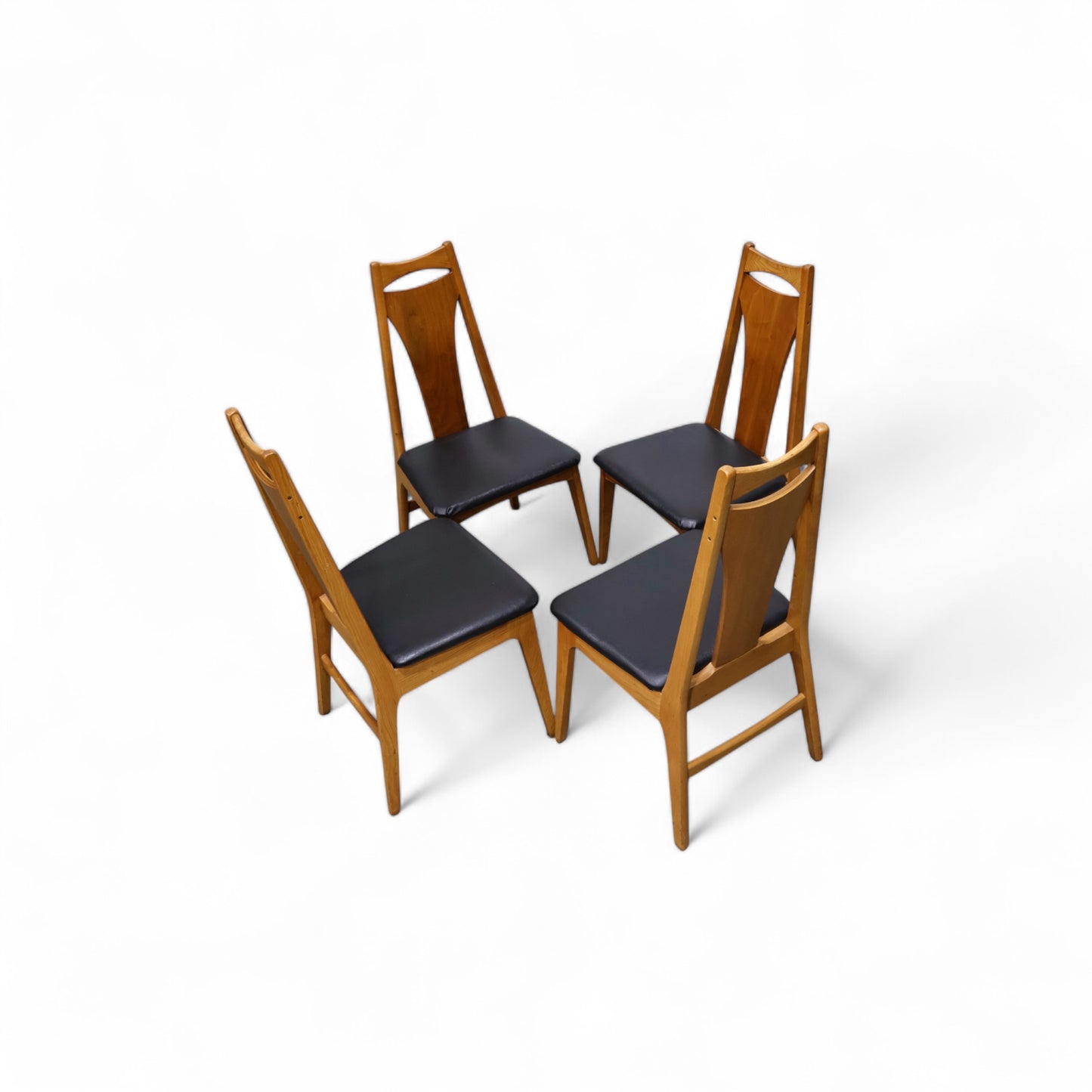 Young Manufacturing Vintage Mid Century Modern Set of 4 Dining Chairs c. 1960s