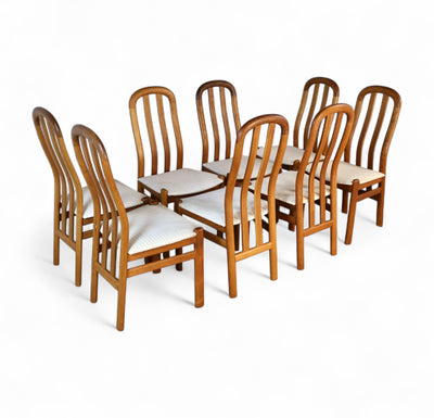 Skovby Vintage Danish Modern Set of 8 Teak Dining Chairs c. 1970s β teak construction, front view
