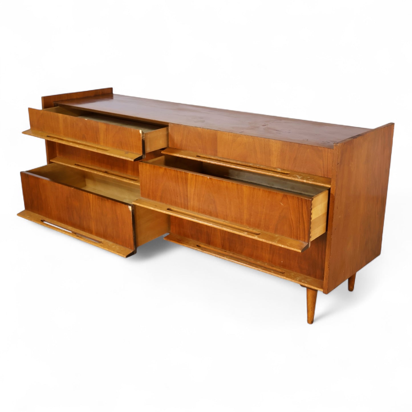 Edmund Spence Vintage Swedish Mid Century Modern 6 Drawer Lowboy Dresser c. 1960s