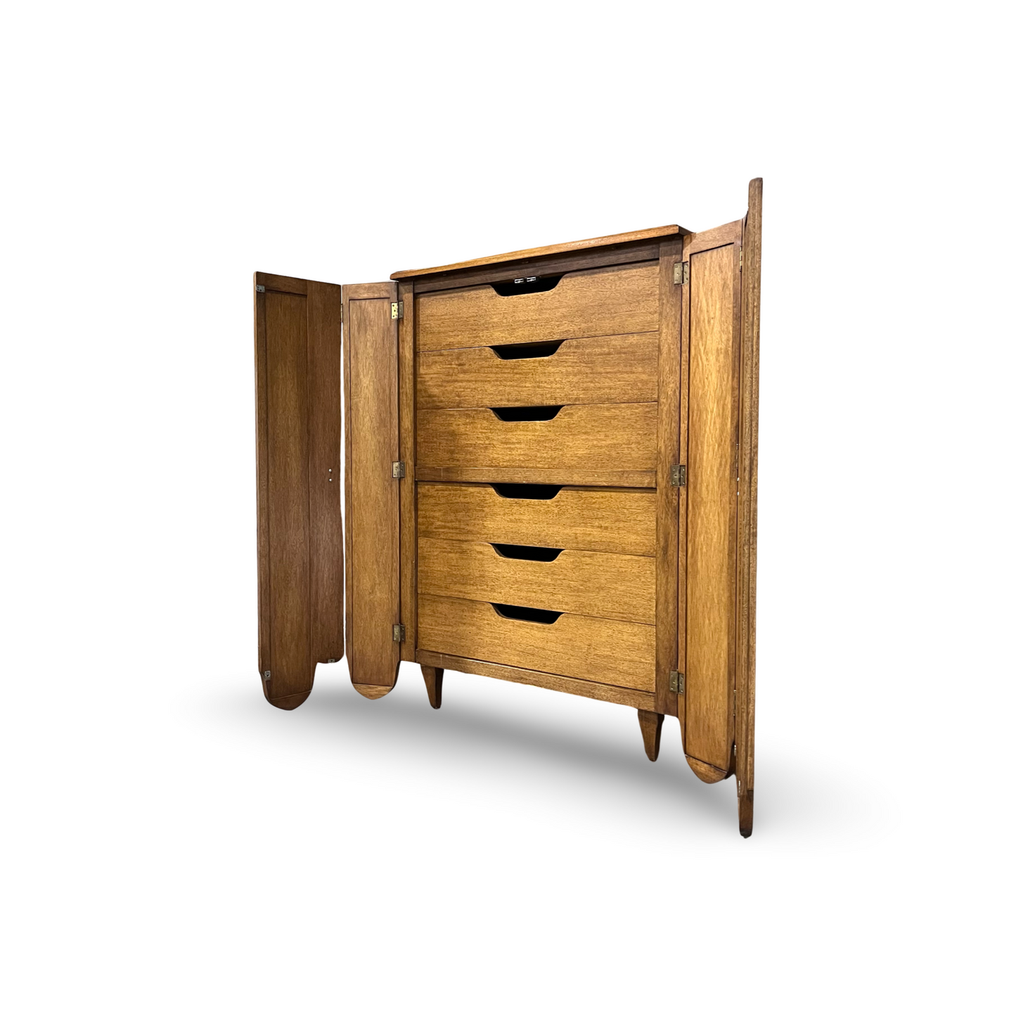 Freed Waran Inc Granada Collection Mid Century Spanish Revival 6 Drawer Highboy Dresser c. 1960s