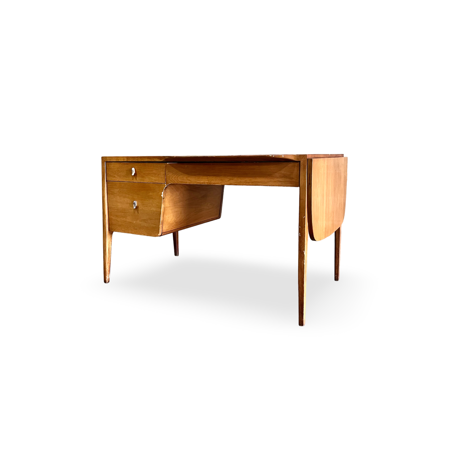 John Van Koert for Drexel Profile Mid Century Modern Model K82 Desk with Leaf c. 1960s