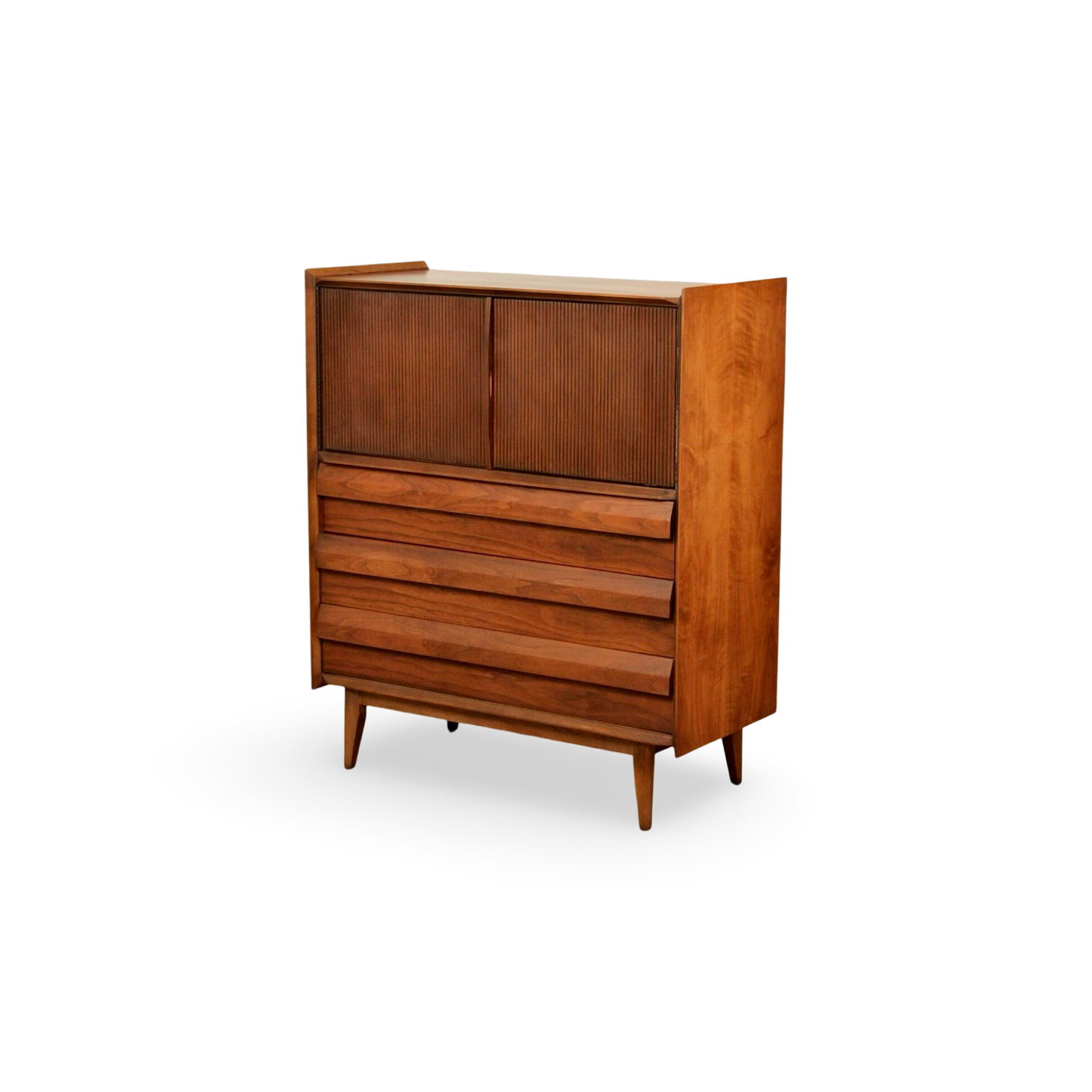 Lane First Edition dresser with hidden and open storage, 1960s