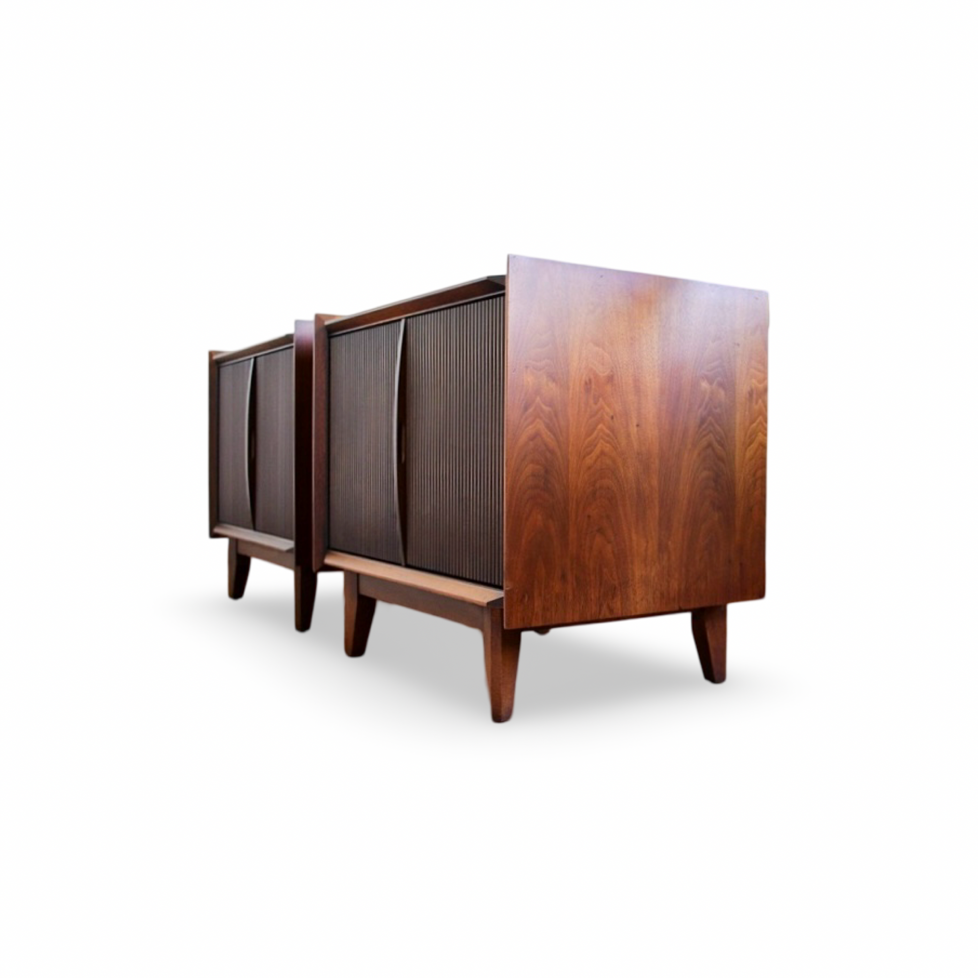 Lane First Edition nightstands with storage, vintage 1960s design