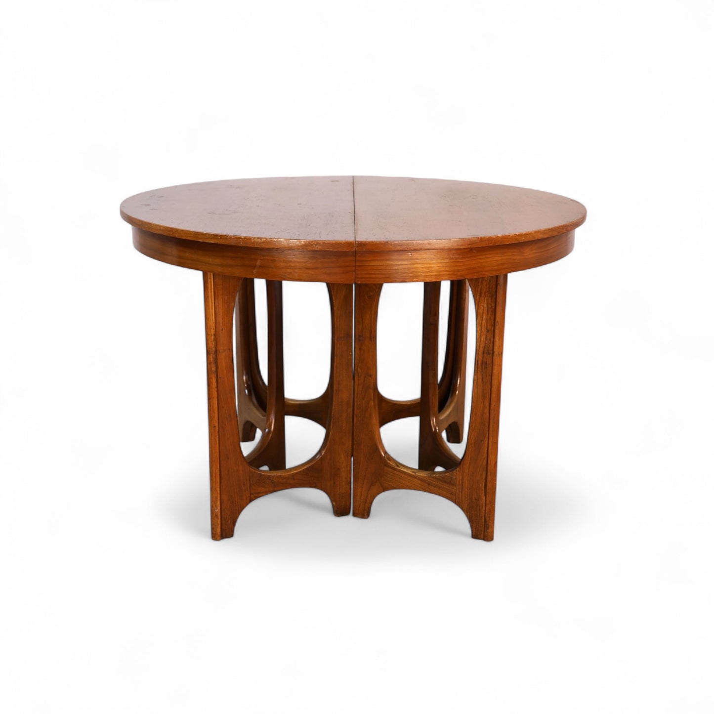 Broyhill Brasilia Vintage Mid Century Modern Sculpted Pedestal Dining Table c. 1960s