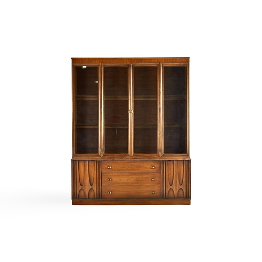 Broyhill Brasilia II Vintage Mid Century Modern 2 Piece China Cabinet c. 1960s
