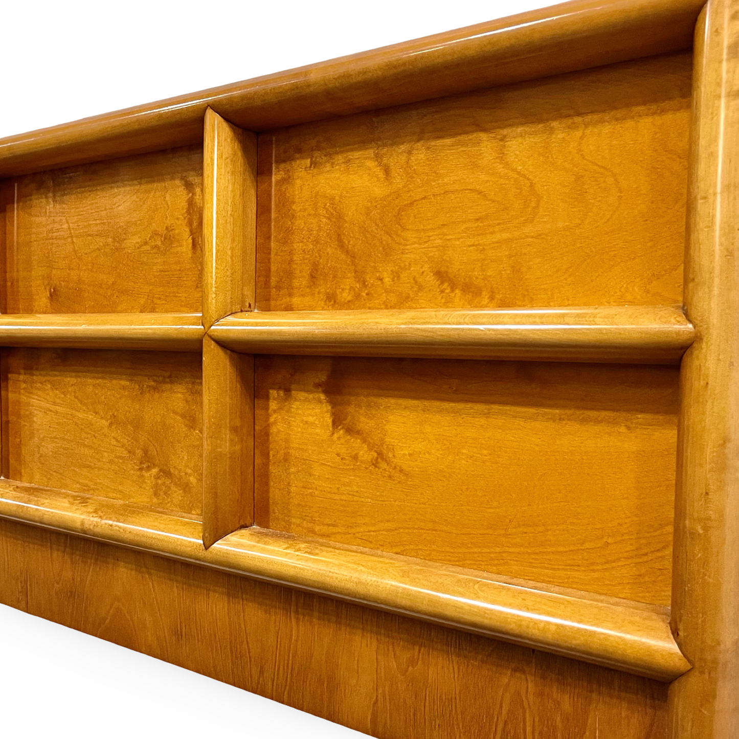 Edmond Spence Vintage Mid Century Modern Swedish Birch King Size Headboard c. 1960s