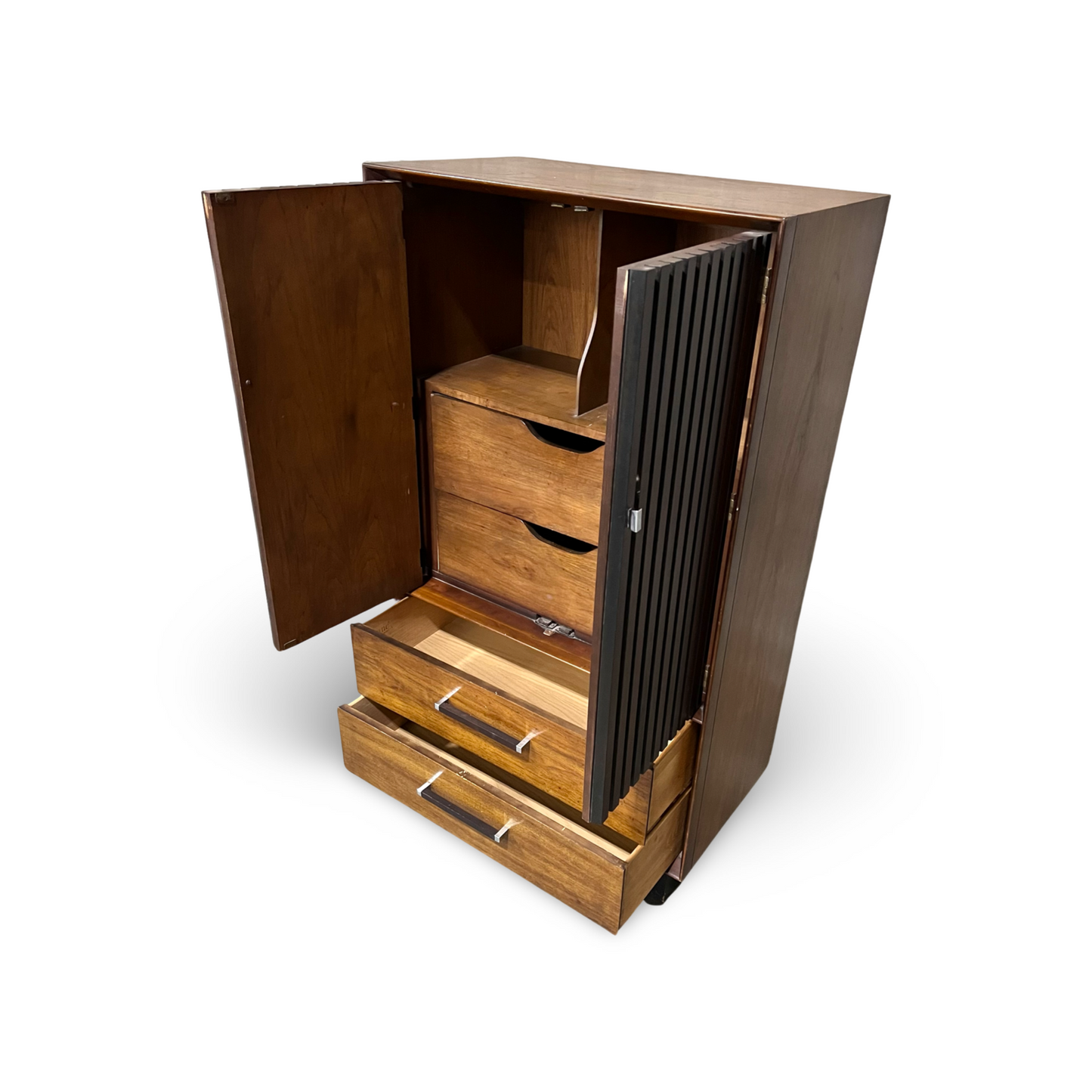 Lane Tower Suite Vintage Mid Century Modern Brutalist Armoire c. 1970s