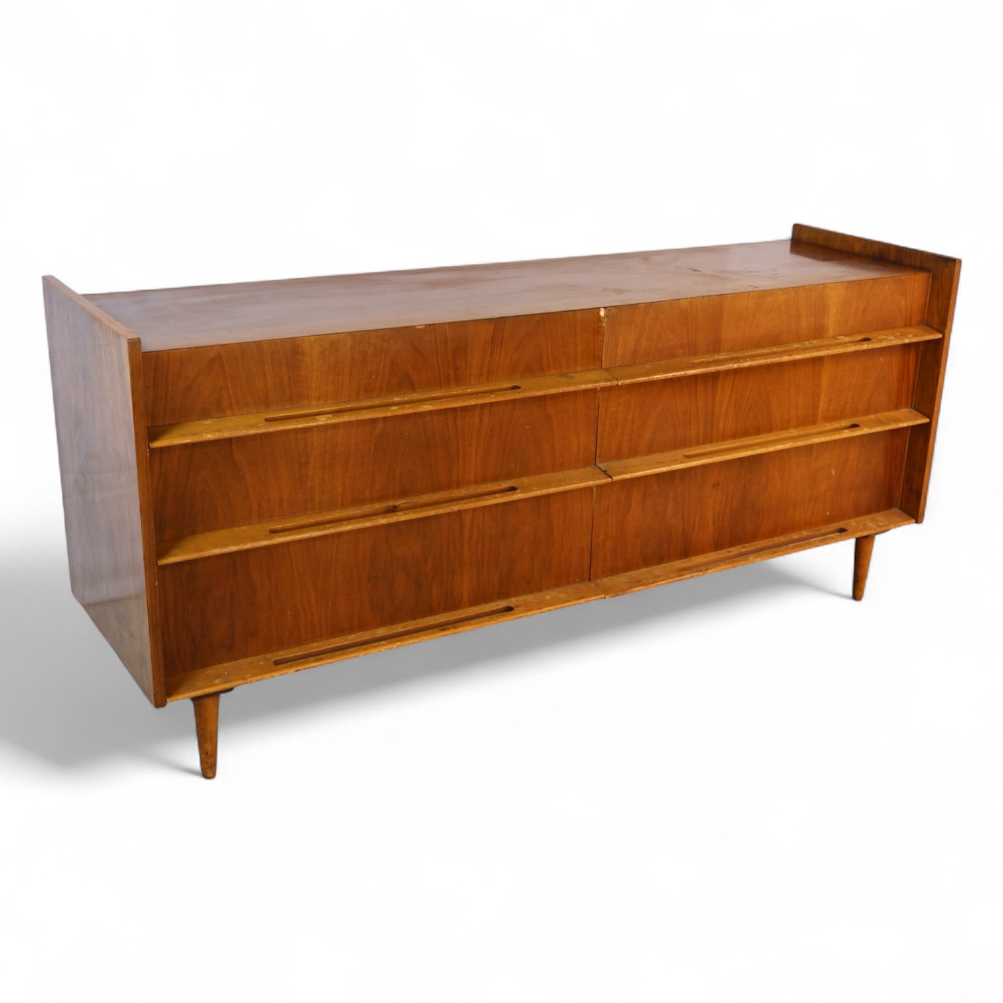 Edmund Spence Vintage Swedish Mid Century Modern 6 Drawer Lowboy Dresser c. 1960s