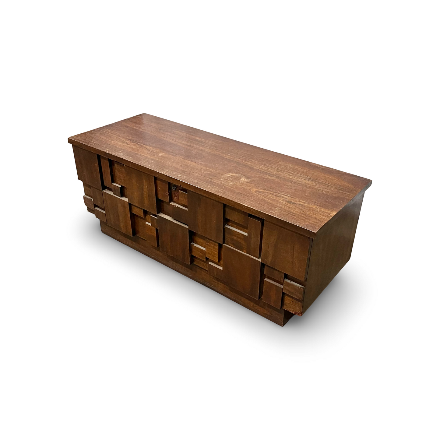 Lane Staccato Brutalist Mid Century Modern Lane Cedar Chest c. 1970s