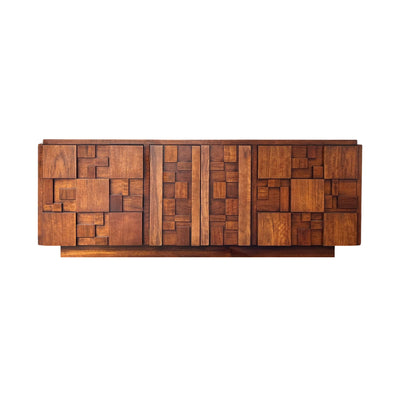 Lane Staccato Mid Century Modern Brutalist 9 Drawer Lowboy Dresser ... — front view