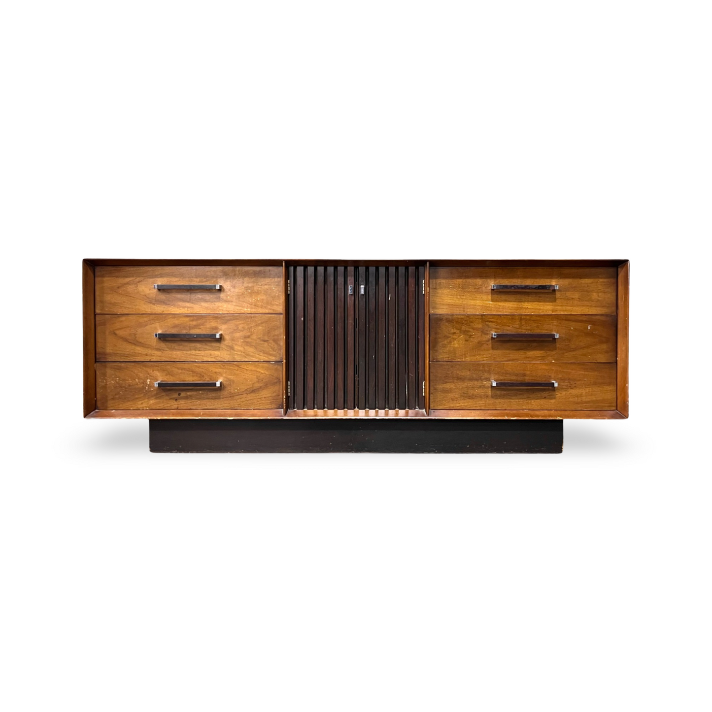 Lane Tower Suite Vintage Mid Century Modern Brutalist Lowboy Dresser c. 1970s