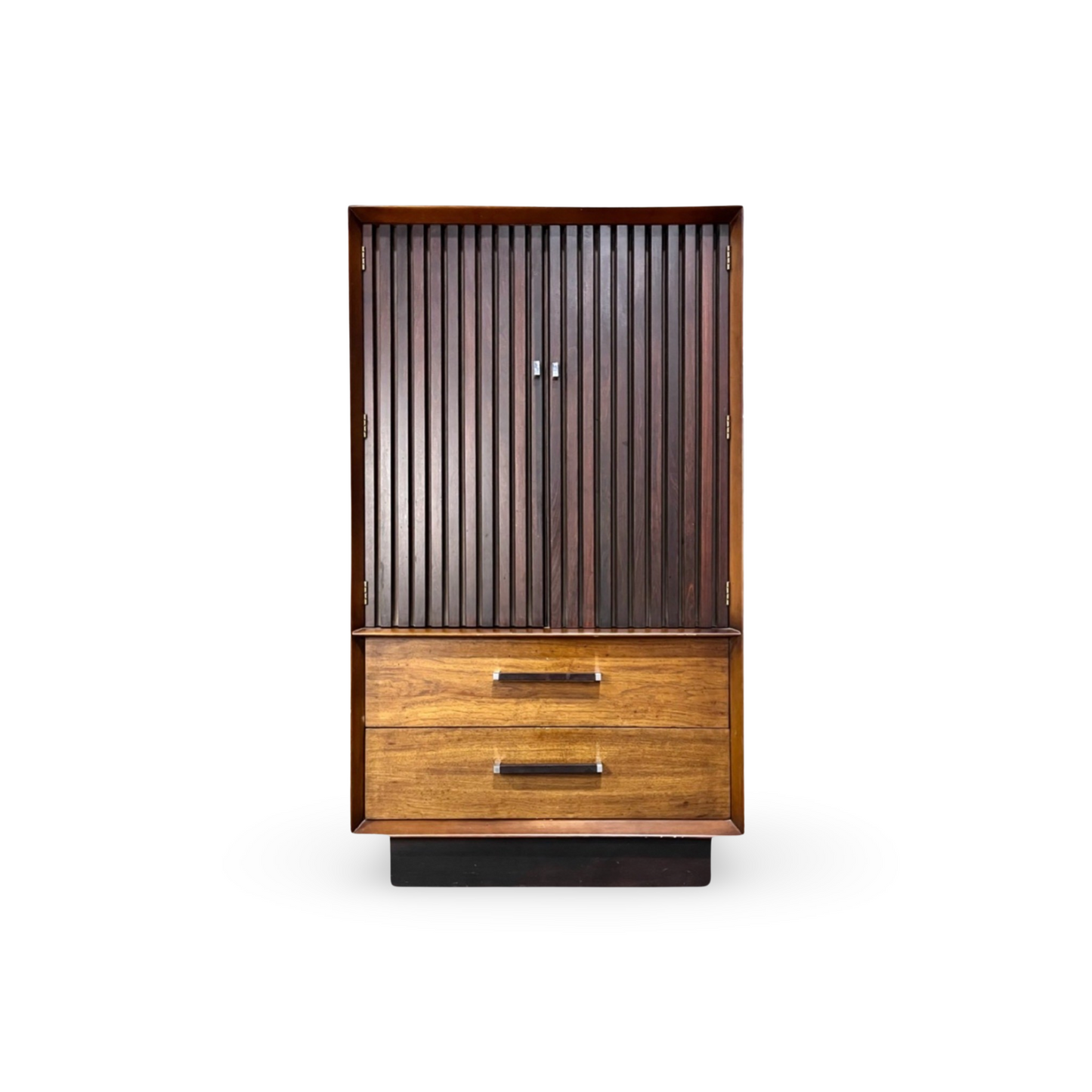 Lane Tower Suite Vintage Mid Century Modern Brutalist Armoire c. 1970s
