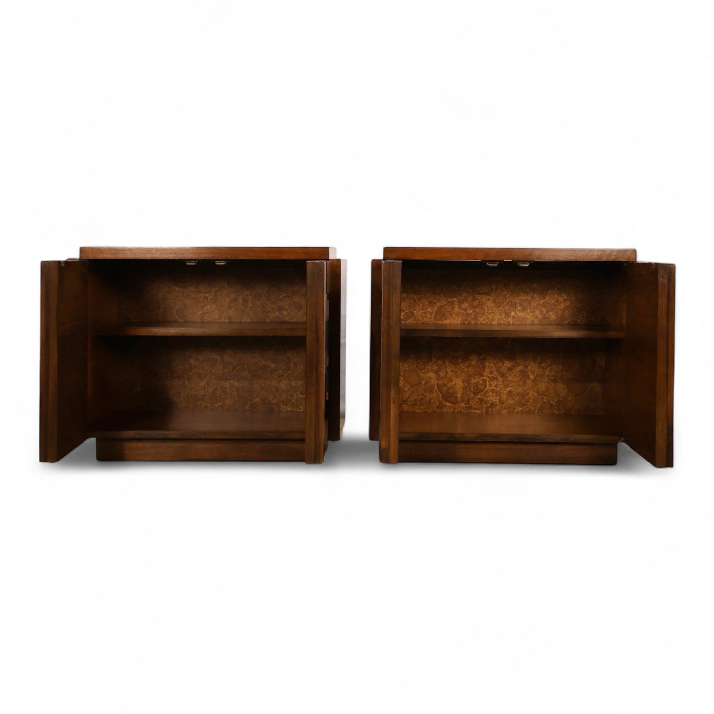 Lane Staccato Vintage Brutalist Mid Century Modern Pair of Nightstands c. 1960s