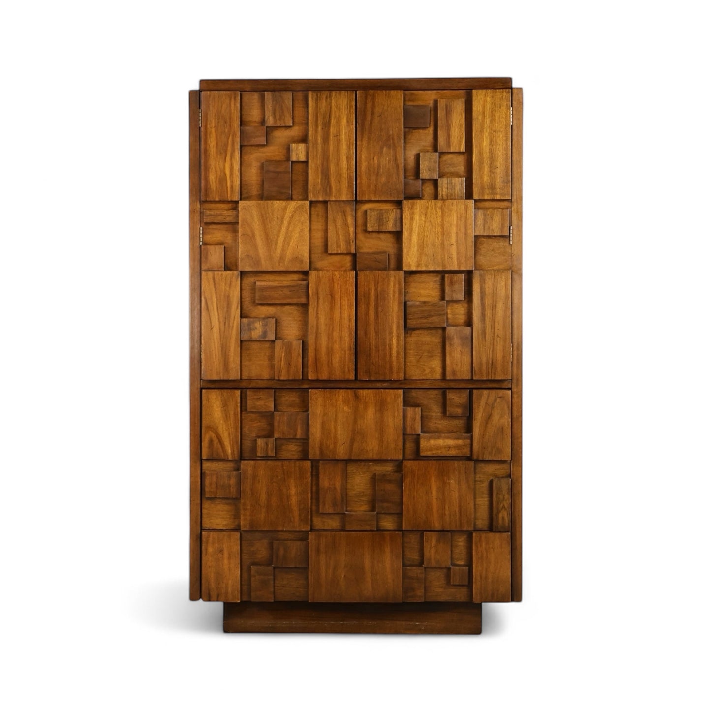 Lane Staccato Vintage Brutalist Mid Century Modern Armoire c. 1960s
