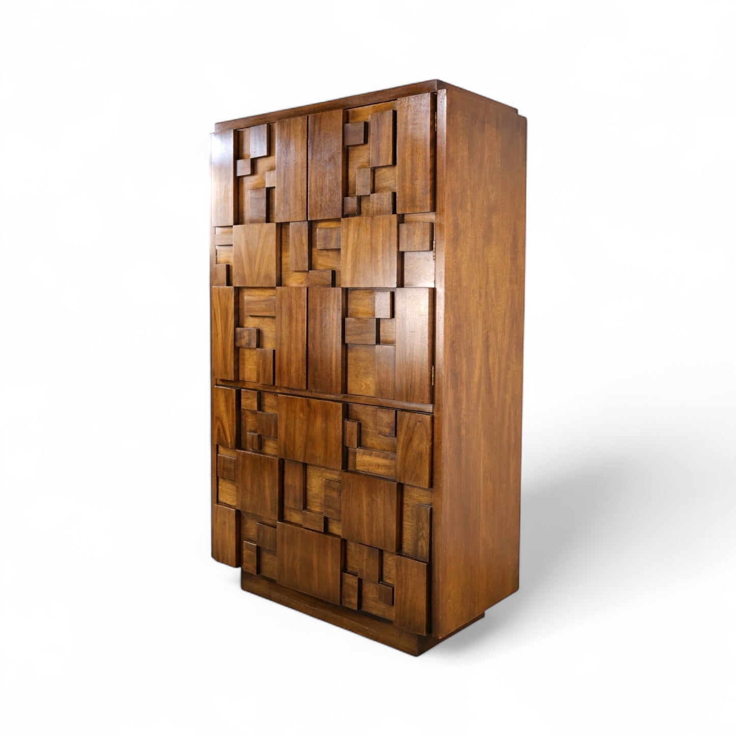 Lane Staccato Vintage Brutalist Mid Century Modern Armoire c. 1960s