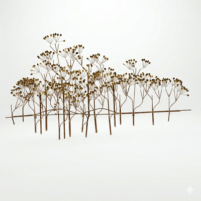 Curtis Jere Vintage Mid Century Modern 'The Elms' Wall Sculpture c. 1960s