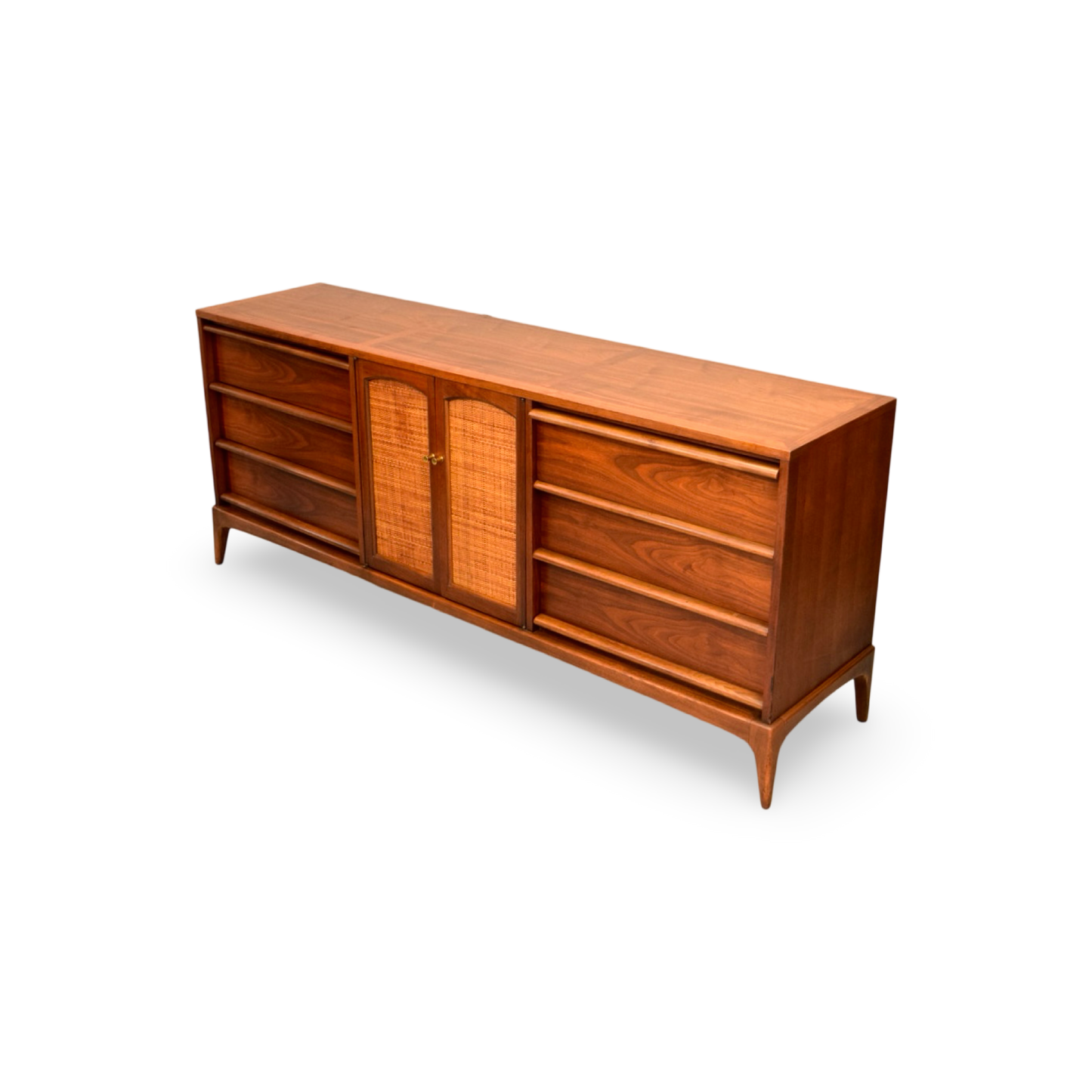 Lane Rhythm dresser with reversible cane and walnut panels