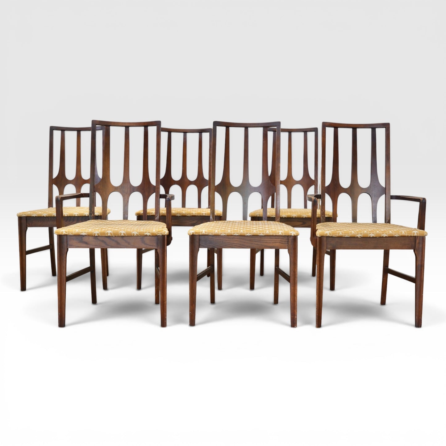 Broyhill Brasilia Vintage Mid Century Modern Set of 6 Dining Chairs c. 1960s