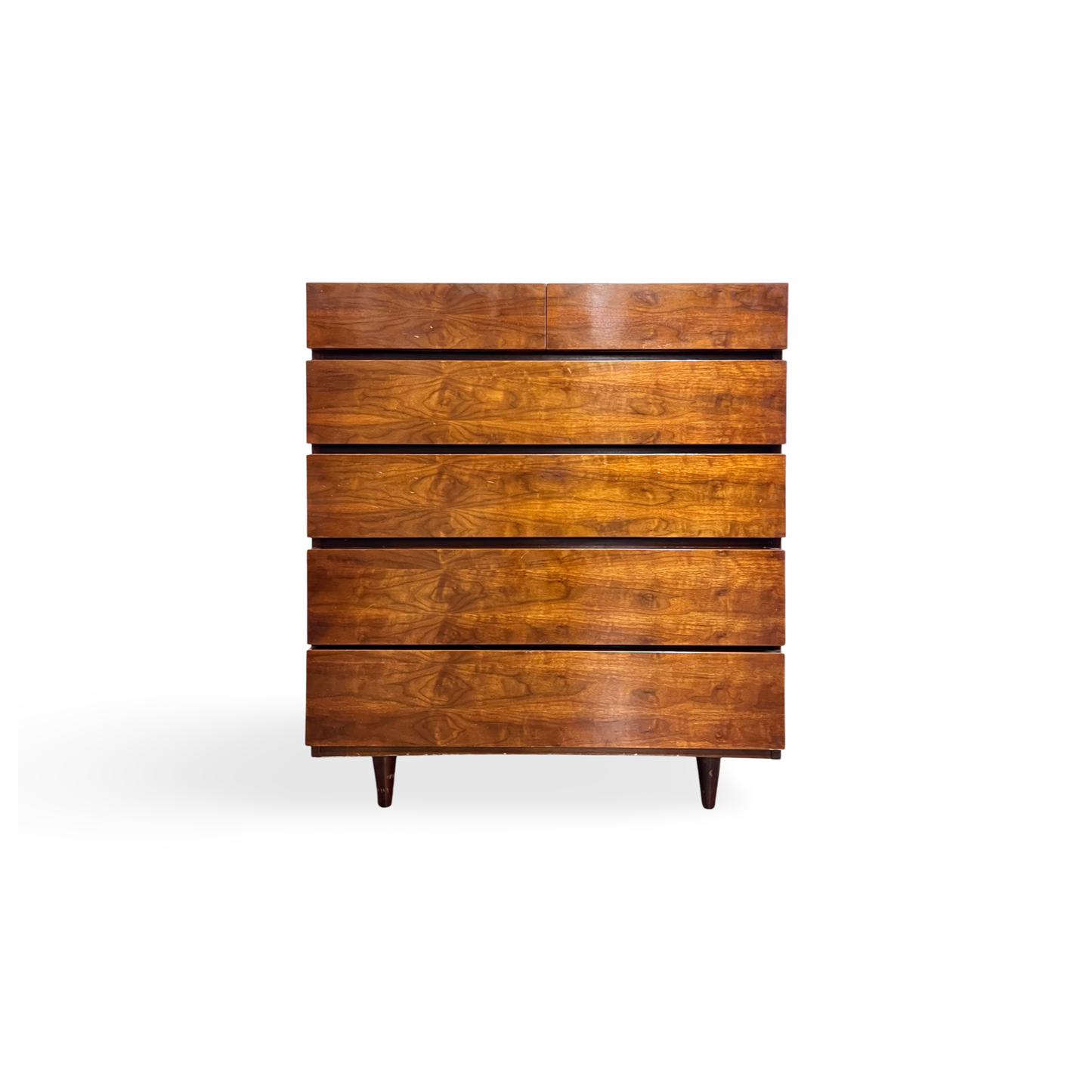 Mid Century Modern highboy dresser by American of Martinsville, vintage 1960s