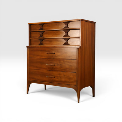 Kent Coffey Perspecta Vintage Mid Century Modern Highboy Dresser c. 1960s