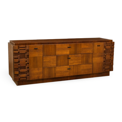 Tobago Furniture Vintage Mid Century Modern Brutalist Patchwork Low... — front view