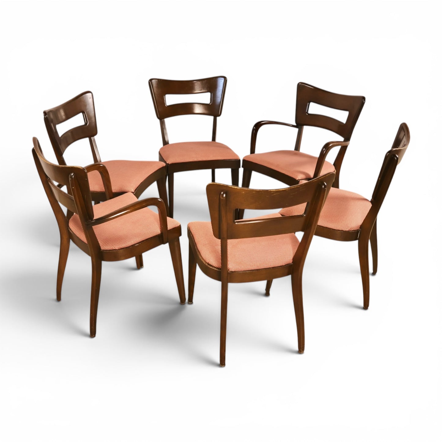 Heywood Wakefield Dog Bone dining chairs condition detail
