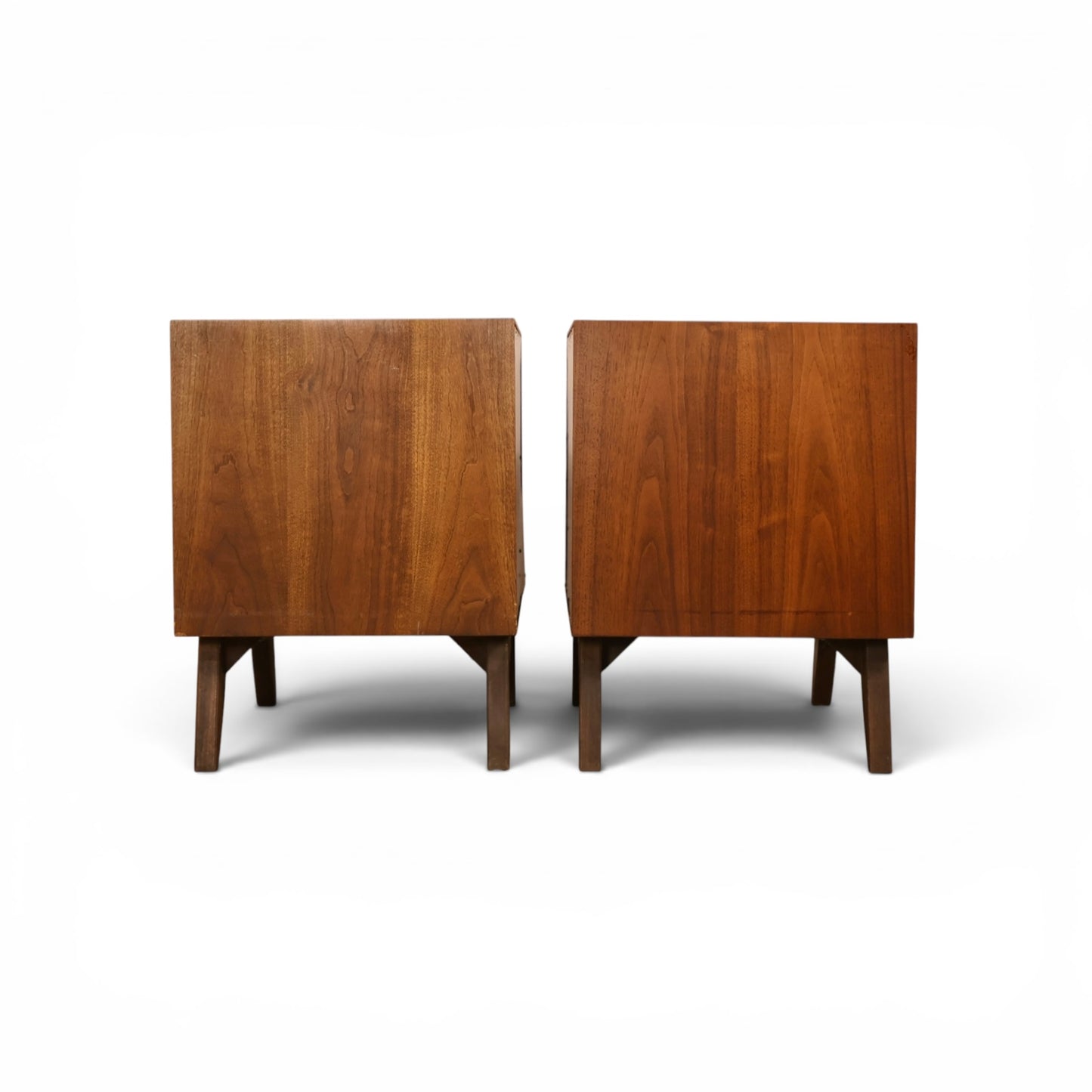 Specialty Woodcraft pair of nightstands rear angle view