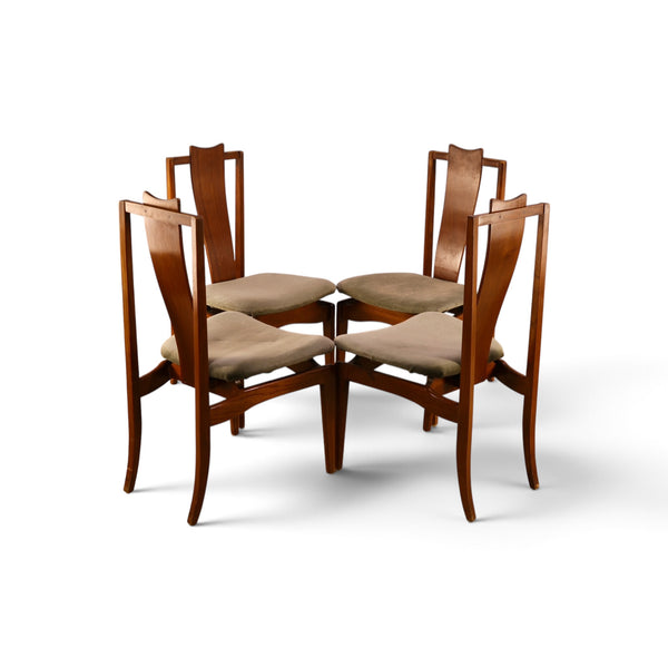 Young Manufacturing atomic walnut dining chairs grouped view