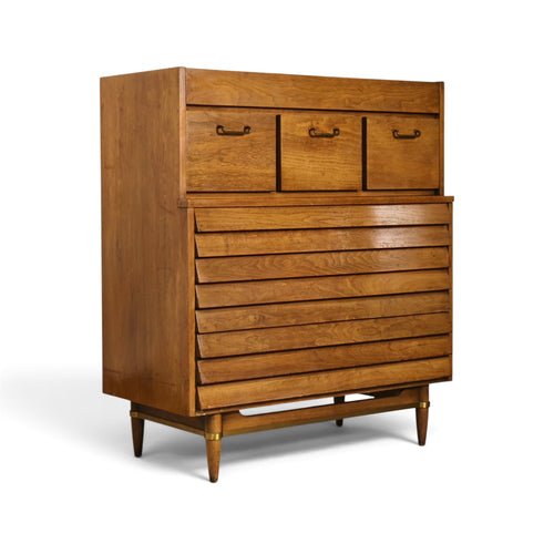 Dania highboy dresser drawer interior detail