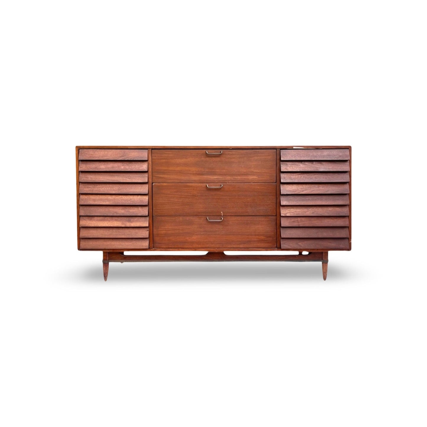 Merton Gershun 'Dania' Walnut Triple Dresser - Full View