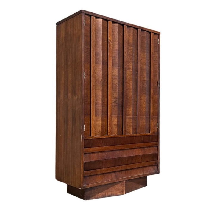 Lane Mid Century Modern Vintage Brutalist Armoire c. 1970s