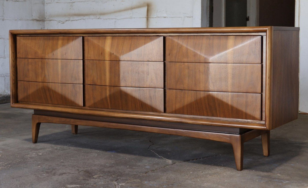 The lowboy from the side after restoration