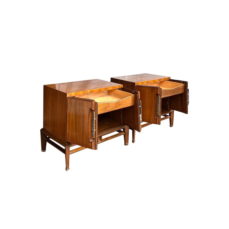 Iconic Helen Hobey Baker Vintage Mid Century Modern Pair Nightstands 1960s