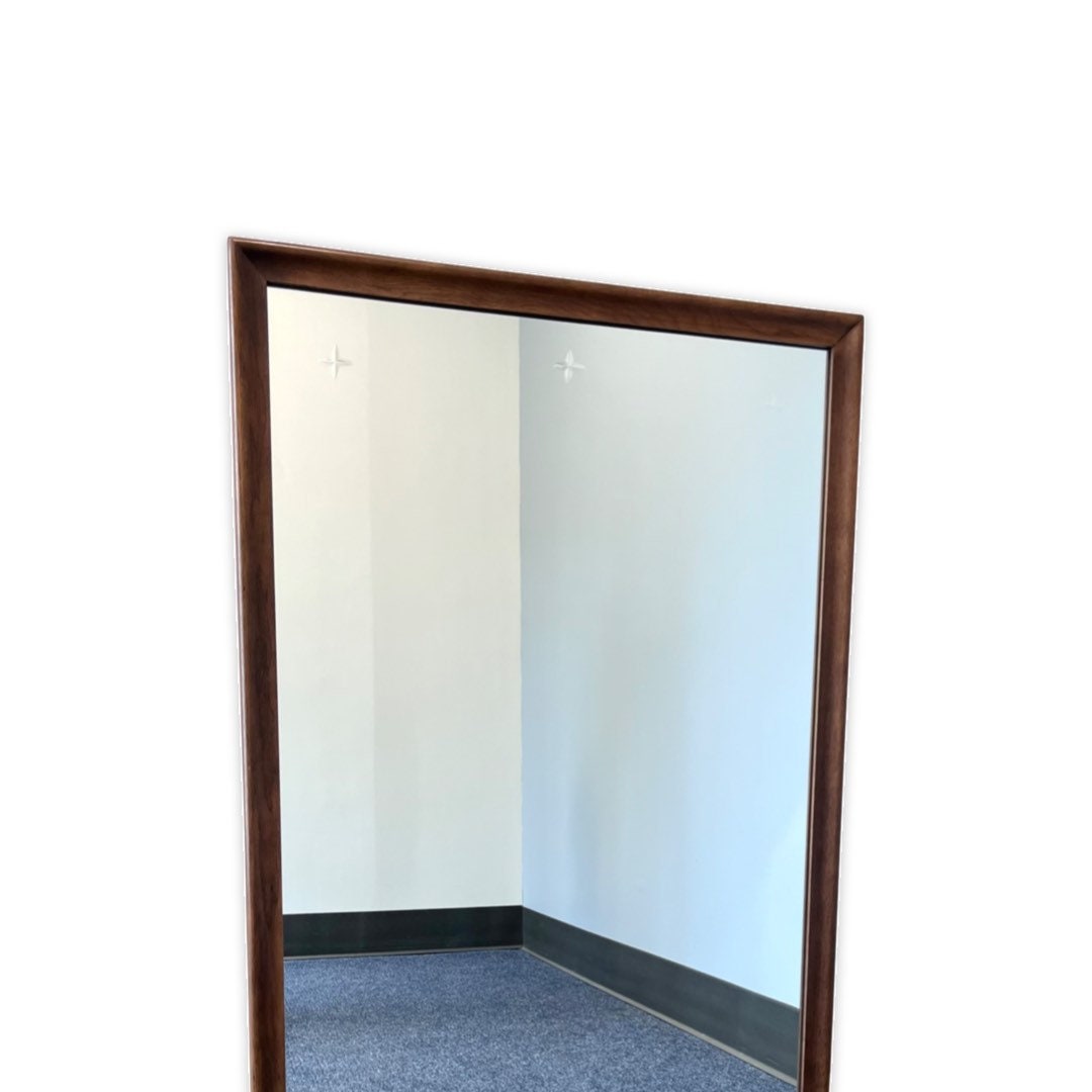 Broyhill Saga Mid Century Modern Mirror Etched Starburst Design c. 1960s
