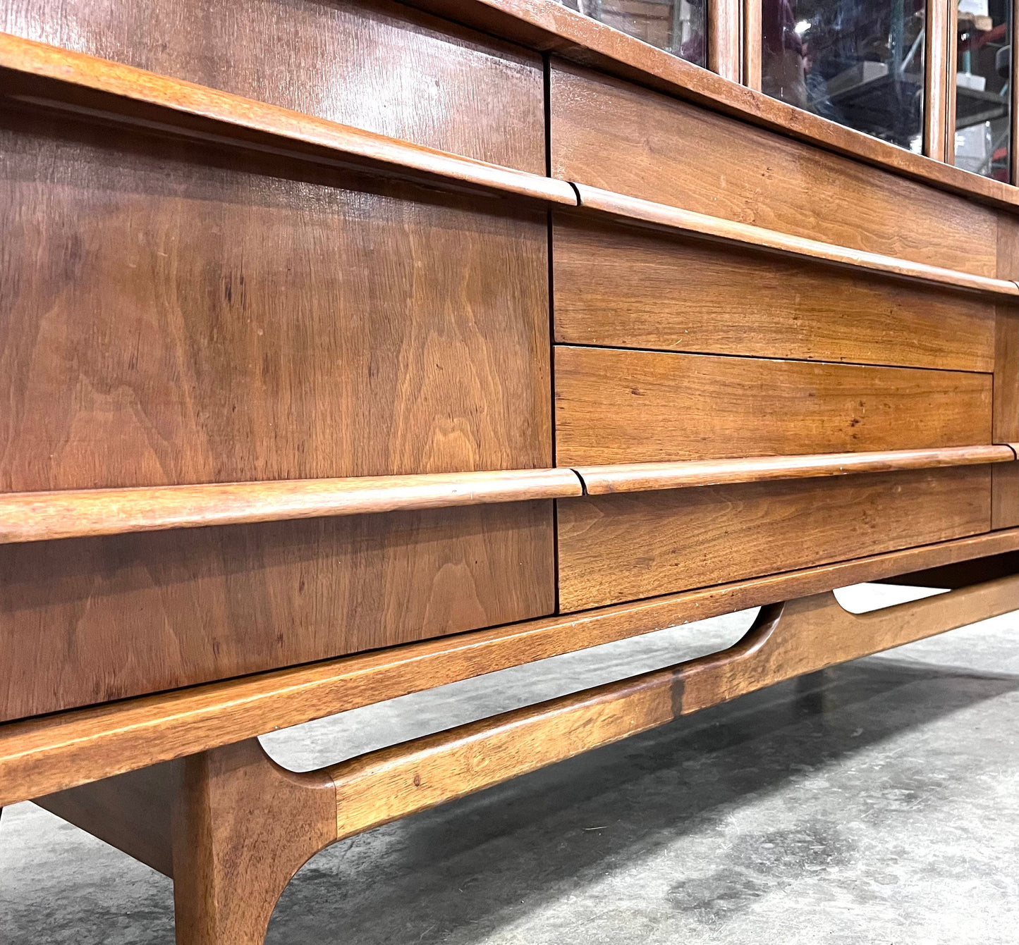 Young Manufacturing china hutch with storage and display, 1960s
