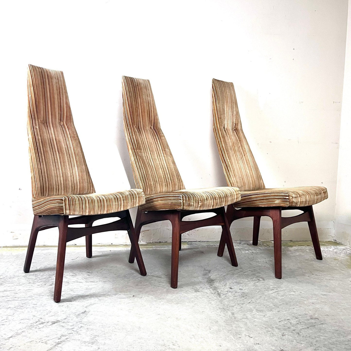Adrian Pearsall for Craft Associates (1 Chair) High Back Angled Dining or Accent Chairs c. 1960s