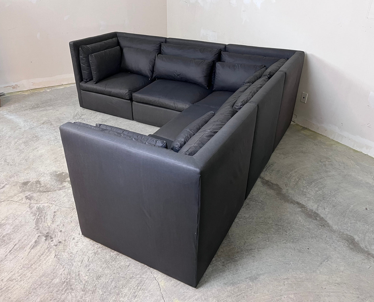 Milo Baughman for Thayer Coggin Charcoal Modular 5 Piece Sectional Sofa