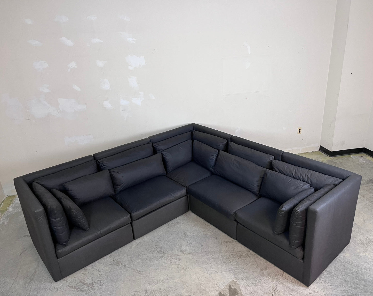 Milo Baughman for Thayer Coggin Charcoal Modular 5 Piece Sectional Sofa