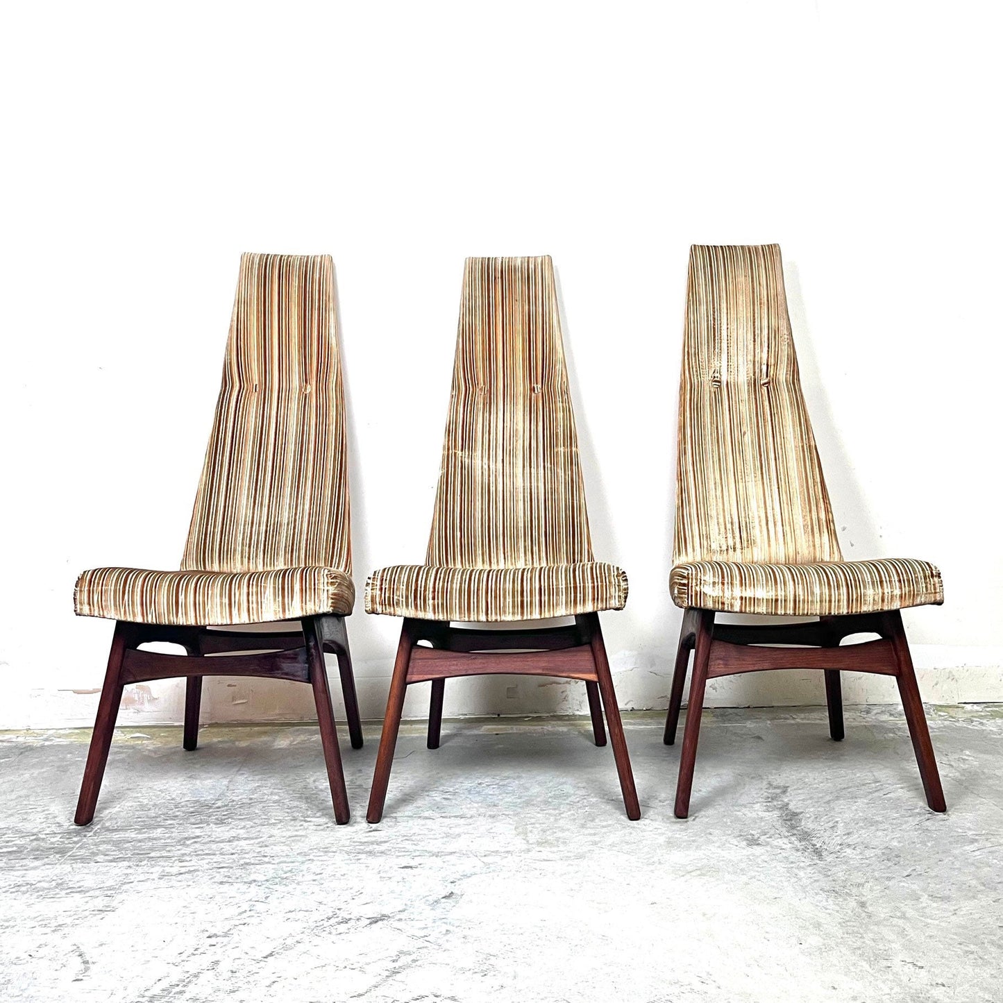 Adrian Pearsall for Craft Associates (1 Chair) High Back Angled Dining or Accent Chairs c. 1960s