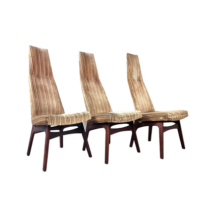 Adrian Pearsall for Craft Associates (1 Chair) High Back Angled Din... — walnut construction, front view