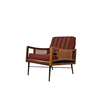 Western Bed Products of NY Mid Century Modern Lounge Easy Chair c. — walnut construction, front view