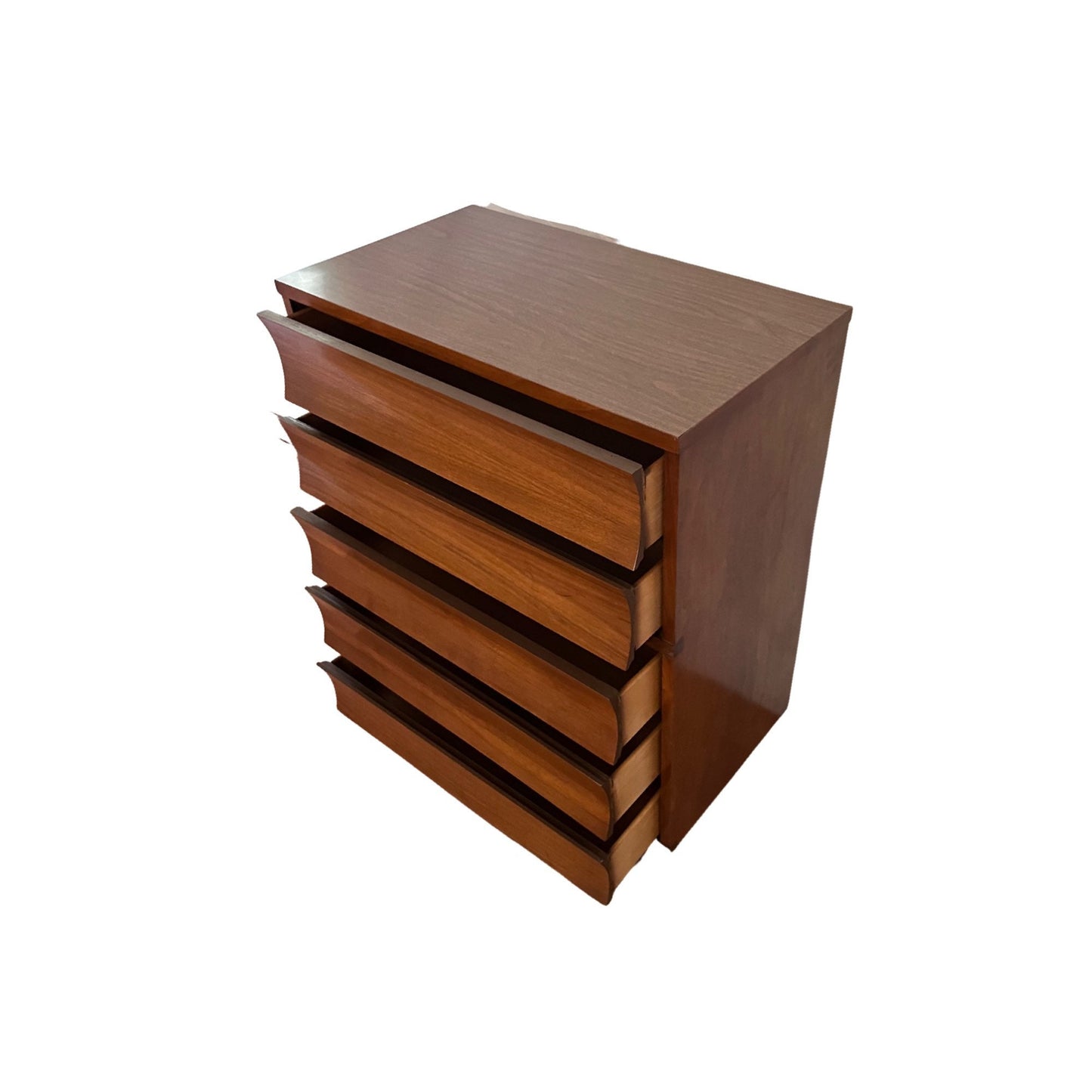 Johnson Carper “Brentwood” Mid Century Modern 5 Drawer Highboy Tall Dresser c. 1960s